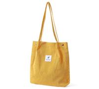 LIXSAZSE Women Corduroy for Totes Lightweight Shoulder Bag Large Capacity Shopping Bags Storage Retro Casual Handbags Travel Pouch, Yellow
