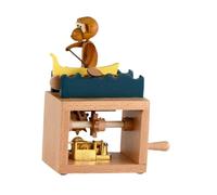 LIXSAZSE Wooden Hand Crank For Family Lover Share Joy Of Music Together Box Will Play Beautiful Melody. Is Manually Cranked Hand Operated Wooden For Family Lover, Monkey