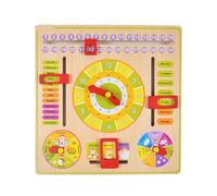 LIXSAZSE Wooden Multifunctional Clock Children Resistant Wooden For Toys Portable Fun Learning Toy Education Learning Season