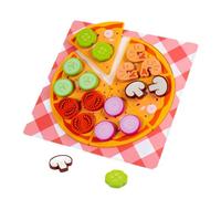 LIXSAZSE Wooden Pretend Kitchen Toy Set Inspires Fun And Creativity While Encouraging Development Of Cognitive Skills Pretend Play Kitchen Accessories Playset , pizza , 22.5x22.5cm