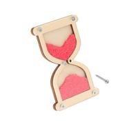 LIXSAZSE Wooden Sandglass Busy Board Accessory Basic Skills for Kids Toddler Toy Children, Pink, 10 x 6.3cm
