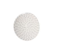 LIXSAZSE Woven Coaster Mug Placing Cushion Weaving Craft Coasters Thickened Cotton Rope Table Cup Mat Tableware for Home Bar, White/Grey Dots