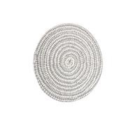 LIXSAZSE Woven Coaster Mug Placing Cushion Weaving Craft Coasters Thickened Cotton Rope Table Cup Mat Tableware for Home Bar, White/Grey