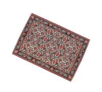 LIXSAZSE Woven Rug Floor Carpet Miniature Dollhouse Designed Featuring Elegant Black Ground Color And Detailed Embroidery