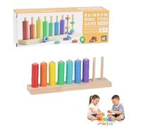 Lixstyea 2026 Stack Challenge Game - Colour Brain Game, Color Matching Stacking Educational Toy, Mathematics Teaching Aids, Preschool Learning Activities for Color Recognition & Math Skills