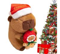 Lixuhdyu Christmas Capybara Stuffed Animal - 20 x 15 cm Soft Hugging Capybara Plush Doll | Adorable Christmas Animal Plush Toys Home Decorations for Bedroom Sofa Living Room Car (B)