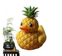 Lixuhdyu Fruit Duck Figurine - Funny Duck Statue for Desk | Creative Fruit Themed Decorative Resin Statue Desktop Decorations | Colorful Cute Animal Shelf Decoration for Home Offices (Pineapple)