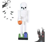 Lixuhdyu Halloween Wooden Nutcracker - 25 cm/9.84 in Halloween Nutcracker Soldier Decoration | Creative Wooden Hallo ween Figures Holiday Decor for Home Display Mantelpiece Shelf Parties (D)