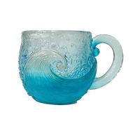 Lixuhdyu Sea Glass Wave Mug - 12 Oz Sea Themed Coffee Cup with Handle | Handcrafted Beach Glass Mug with Textured Wave Design | Multifunctional Beach Drinkware for Coffee, Tea, Wine