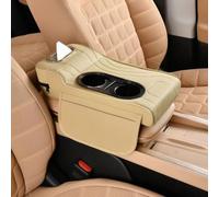 LiYaBaiHuo Car Armrest Pad for Chevrolet Malibu 2012-2026, Memory Foam Elbow Rest Protector Storage Bag Interior Accessories,C-Beige