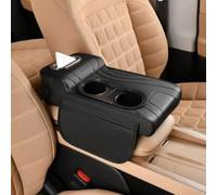 LiYaBaiHuo Car Armrest Pad for Volvo XC90 II 5-seat 2015-2026, Memory Foam Elbow Rest Protector Storage Bag Interior Accessories,B-Black