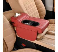 LiYaBaiHuo Car Armrest Pad for Volvo XC90 II 5-seat 2015-2026, Memory Foam Elbow Rest Protector Storage Bag Interior Accessories,G-Red