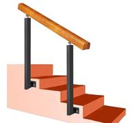 Liyadolaam Outdoor Stair Railing, Fits for 1-3 Steps Side Mount Handrail Transitional Front Porch Hand Rail with Adjustable 270° Bracket for Concrete Steps or Wooden Stairs(Height 85cm,110cm/43inch)