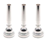Liyafy 3pcs Bb Trumpet Mouthpiece 3C 5C 7C Classic Shape Replacement Trumpet Parts Silver Plated