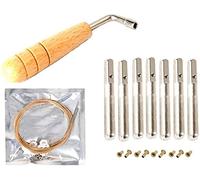 Liyafy 7 Metal Harp String + 7pcs String Pin Nails + Tuning Wrench use for Lyre Harp Small Harp Musical Stringed Instrument