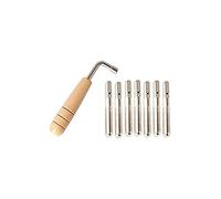 Liyafy 7Pcs Tuning Pins with L-shape Tuning Wrench for Lyre Harp Strings and Other Primitive Stringed Instruments