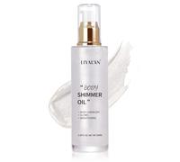 Liyalan Shimmer Body Oil Pearl White 5 Colour Bronze Face Brighten Glow Highlighter Illuminator Body Makeup Shine Glitter Gold Liquid Tanning (2.8 fl oz)