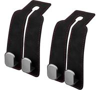 LIYANDAFA 2 Pcs Car Seat Back Hooks Suede Leather for VW Golf 5 6 Plus 2005-2014, Seat Back Hanger Storage Organiser Holder Purse Bag Interior Accessories,Black