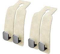 LIYANDAFA 2 Pcs Car Seat Back Hooks Suede Leather for VW Golf 5 6 Plus 2005-2014, Seat Back Hanger Storage Organiser Holder Purse Bag Interior Accessories,Beige