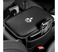 LIYANDAFA Car Armrest Cushion for Mitsubishi Colt Z30 2002-2013, Microfibre Leather Armrest Cushion Cover, with 2 Storage Bags, Hand Rest Pillow with Organizer Pockets,White