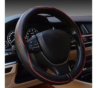 LIYANDAFA Car Steering Wheel Cover Fit for Toyota Corolla 2018-2023, Microfiber Leather Anti-Slip Breathable Embossed Protector Black Carbon Fiber Style,Black Red