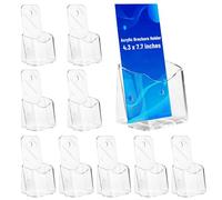 Liyeeeuo Brochure Display Stand,10 Pcs 4x9 Inches Acrylic Pamphlet Holder Stand,Wall Mount/Countertop Clear Plastic Trifold Rack Card Holders Organizer for Display Flyer,Post Card,Document,Literature