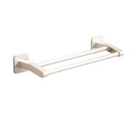 LIYGAOF 30cm-70cm Double Rod Bathroom Kitchen Towel Rack, Self Adhesive Towel Rail, No Drilling Required, Space Aluminum Bath Towel Holder, Towel BarStorage Shelves(White,70cm)