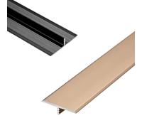 LIYI929GP 15 20 33 40mm Wide T Molding Floor Transition Strip, Metal Transition Door Strip Aluminum Doorway Edge Trim, Long 35.4inch Door/Tile/Carpet To Tile Transition Strip, Flat Divider Strip