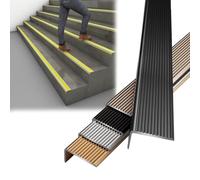 LIYI929GP Antis Non Slip Stair Edge Nosing Trim 90cm, Easy To Install Stair Nosing Edge, Aluminum Alloy Stair Edge Trim, Non-Slip Outdoor Indoor Staircases Stair Edge Protector With AntiSlip Fluted