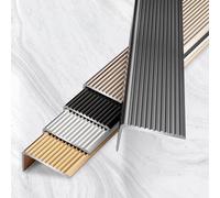 LIYI929GP AntiSlip Stair Corner Trim Strips - Step Edge Trim Aluminium Angle Stair Edging - Edge Protector Molding Trim L Molding Corner Guards, 90cm, Easy To Install, Outdoor Indoor, Safetys