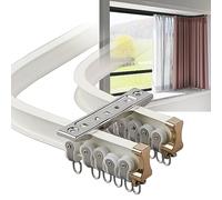 LIYI929GP Flexible Bendable Curtain Track For Ceiling Mounting, Curtain Double Rail Easy To Bend Without Deformation, Easy To Install Curtain Rod Room Divider, Heavy Duty, Free Up Space, Gain Privacy