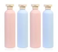 LiYiJiKeJi 4 Pcs 260ml Travel Bottles for Toiletries with Flip Caps, Portable Leak Proof Plastic Refillable Squeeze Travel Containers for Toiletries Shampoo and Conditioner Cosmetic(Blue, Pink)