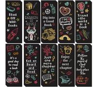 LiYiQ 100 Pcs Reading Rocks Bookmarks Rockets Design Bookmarks 7×2.5-inch Double-Sided Bookmark for Book Lovers Cute Bookmark for Reader Students School Supplies