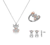 LiYiQ 3 Pcs Highland Cow Gifts For Women Highland Cow Necklace Earrings and Ring Cute Scotland Cow Gift Set Western Jewelry Gifts Set for Women, Girls, Daughter and Highland Cow Lovers, Zinc, No