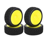 LIYJTK 1/10 RC Flat Car Tyre Tire Replacement High Speed RC Car Accessories Suitable for HSP HPI Racing Scene (Yellow)