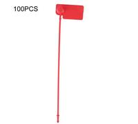 LIYJTK 100pcs Disposable Label Cable Colourful Identification Mark Signs Ties Anti Theft Self Locking Tie for Various Industries (Red)