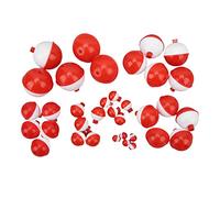 LIYJTK 35pcs Fishing Bobbers Set Push Button Snap On Round Fishing Floats Eye Catching Plastic Fishing Float Accessories