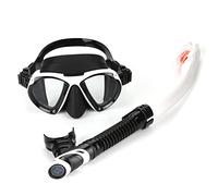 LIYJTK 4 Colors Full Dry Diving Swimming Snorkeling Mask with Breath Tube Adults High-Grade Silicone (White Normal Suit)