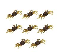 LIYJTK 8Pcs Artificial Crab Bait 13cm 33.5g Simulation Crab Soft Lure Fishing Bait with Hooks for Freshwater Saltwater (Tan)