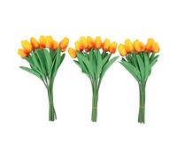 LIYJTK Artificial Tulips Flowers Premium Hand Crafted Fake Tulips for Home Wedding Party Decor (Red)