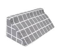 LIYJTK Bed Wedge Pillow Support Removable Washable Triangle High Density Sponge Comfortable Health Protection for Obese Spine Surgery Patients Gray Blue Plaid Sleeping (60 * 25 * 20cm)
