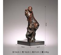 LIYJTK Buddhist Art Arhat Sculpture Statue Brass Root Carving for Buddha Hall Decor (10)