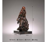 LIYJTK Buddhist Art Arhat Sculpture Statue Brass Root Carving for Buddha Hall Decor (12)