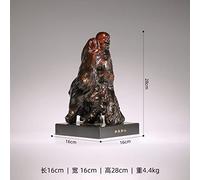 LIYJTK Buddhist Art Arhat Sculpture Statue Brass Root Carving for Buddha Hall Decor (13)