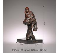 LIYJTK Buddhist Art Arhat Sculpture Statue Brass Root Carving for Buddha Hall Decor (15)