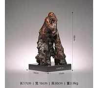 LIYJTK Buddhist Art Arhat Sculpture Statue Brass Root Carving for Buddha Hall Decor (17)