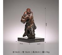 LIYJTK Buddhist Art Arhat Sculpture Statue Brass Root Carving for Buddha Hall Decor (5)