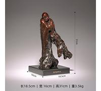 LIYJTK Buddhist Art Arhat Sculpture Statue Brass Root Carving for Buddha Hall Decor (7)