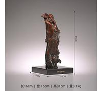 LIYJTK Buddhist Art Arhat Sculpture Statue Brass Root Carving for Buddha Hall Decor (8)