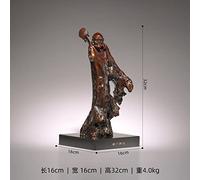 LIYJTK Buddhist Art Arhat Sculpture Statue Brass Root Carving for Buddha Hall Decor (9)